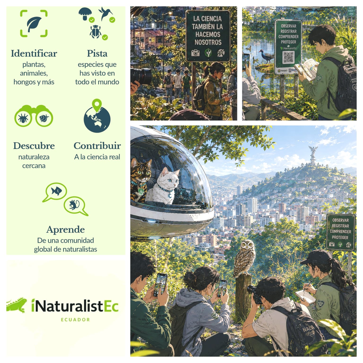 Ciencia ciudadana para conocer la fauna de Quito: observar también es proteger